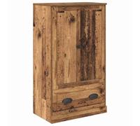QJBSAVVA Credenza Legno Ingegnerizzato 60x35,5x103,5 cm Legno Vecchio | Mobiletto multiuso verticale da soggiorno con un cassetto scorrevole e due ripiani per organizzare accessori.