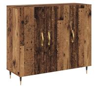 QJBSAVVA Credenza Legno Vecchio 90x34x80 cm Mobile Buffet 3 Porte | Mobile buffet moderno in legno ingegnerizzato con 3 ripiani per soggiorno e sala da pranzo, stile elegante anni 50.