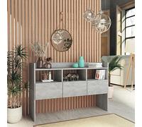 QJBSAVVA Credenza, Madie E Credenze Madia Alta Armadietto Bagno Consolle Ingresso Moderno Adatto per Balcone Ingresso Soggiorno Ufficio Grigio Cemento 105x30x70 cm in Legno Multistrato
