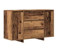 QJBSAVVA Credenza Moderna con Cassetti 120x41x75 cm Legno Vecchio | Madia capiente con 3 cassetti e 2 porte a cerniera per soggiorno e sala da pranzo in finitura legno vecchio.