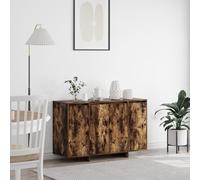 QJBSAVVA Credenza per Cucina e Soggiorno in Rovere Affumicato, Legno Ingegnerizzato con 3 Ante e Scaffali, Mobile Moderno Salvaspazio 120x40,5x75 cm Marrone