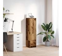 QJBSAVVA Credenza per Cucina Salvaspazio in Truciolato Legno Antico 29,5x34x119,5 cm con Anta, Cassetto e Scaffali, Mobile Stabile per Soggiorno Ingresso o Casa