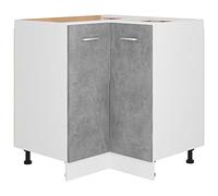 QJBSAVVA Credenza Soggiorno Armadietto da Esterno Mobile per Cucina Mobile Ingresso - Mobile Angolare Grigio Cemento 75,5x75,5x81,5 cm in Multistrato per Ufficio Soggiorno Camera Da Letto Esterno