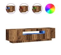 QJBSAVVA Credenze Madie Moderne Soggiorno Madia Moderna Mobile per Tv Soggiorno - Mobile Porta TV con LED Legno Antico 160x35x40 cm Truciolato per Cucina Soggiorno Ingresso Camera Da Letto