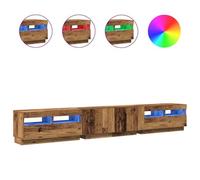 QJBSAVVA Credenze Mobile Sala Madie Moderne Soggiorno Credenza Soggiorno - Mobile Porta TV con LED Legno Antico 260x35x40 cm Truciolato per Camera Da Letto Cucina Salotto Soggiorno