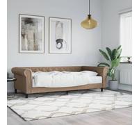 QJBSAVVA Cuccia per cappuccino, 90 x 200 cm, in similpelle con materasso, divano letto per ospiti, design moderno 2 in 1, struttura robusta in legno e metallo per soggiorno e camera da letto
