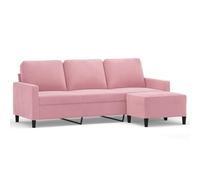 QJBSAVVA Divanetti da Esterno Divano Letto Piccolo Divani da Giardino Divanetto da Giardino - Divano a 3 Posti con Poggiapiedi rosa 180 cm in Velluto per Esterno Campeggio Camera Da Letto Giardino