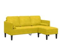 QJBSAVVA Divanetto Camera da Letto Divanetto da Esterno Divani da Giardino Poltrona da Esterno - Divano a forma di L Giallo 173x131x67 cm in velluto per Esterno Interno Giardino Salotto