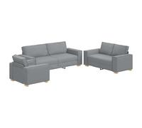QJBSAVVA Divanetto Camera da Letto Divano Letto Piccolo Divanetto da Giardino Poltrona da Esterno - Set di divano 3 pezzi con cuscini Grigio chiaro per Salotto Interno Giardino Camera Da Letto