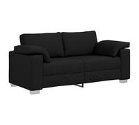 QJBSAVVA Divanetto Camera da Letto Poltrona Letto Poltrona da Lettura Poltrona Camera da Letto Moderna - Divano a due posti Nero 140 cm in tessuto per Campeggio Giardino Esterno Interno