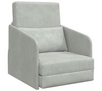 QJBSAVVA Divani Piccoli Divanetto da Esterno Poltrone da Giardino Divanetti da Giardino - Divano Letto a Terra 2-in-1 Grigio Chiaro 65x80x83 cm Velluto per Esterno Interno Giardino Campeggio