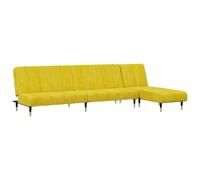 QJBSAVVA Divani Piccoli Divano Letto Piccolo Divano da Giardino da Esterno Divanetti da Giardino - Set di Divani 2 pz Giallo in Velluto per Esterno Salotto Campeggio Camera Da Letto