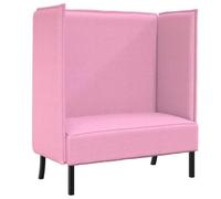 QJBSAVVA Divano 2 Posti Schienale Alto Rosa in Tessuto 101 cm