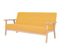 QJBSAVVA Divano a 3 posti giallo dal design scandinavo, comodo divano imbottito in tessuto con struttura in legno massello, divano moderno per soggiorno con imbottitura in schiuma, 158 x 67 x 73,5 cm