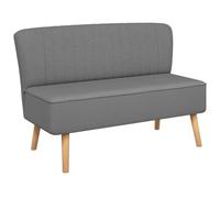 QJBSAVVA Divano a due posti in tessuto, 117 x 55,5 x 77 cm, grigio chiaro, moderno divano imbottito per soggiorno e ufficio, piccolo divano a due posti con struttura in legno e cuscino imbottito