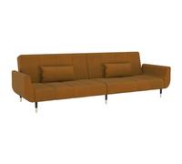 QJBSAVVA Divano Giardino Divanetto da Esterno Divanetto da da Esterno - Divano Letto a 2 Posti con 2 Cuscini Marrone in Velluto per Campeggio Interno Camera Da Letto Giardino