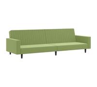 QJBSAVVA Divano letto a 2 posti, in velluto, verde chiaro, con funzione letto e schienale regolabile, moderno letto per gli ospiti, per soggiorno e ufficio, 220 x 84,5 x 69 cm