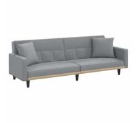 QJBSAVVA Divano letto con cuscino, in tessuto grigio chiaro, 220 cm, con schienale e braccioli regolabili, stabile letto per gli ospiti a 3 posti, per soggiorno e ufficio