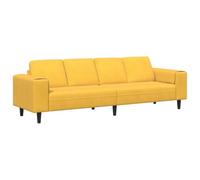 QJBSAVVA Divano moderno a 4 posti, giallo chiaro, 250 x 77 x 76 cm, elegante divano con rivestimento in velluto a coste e imbottitura a molle, divano dal design stabile per soggiorno e comodi angoli