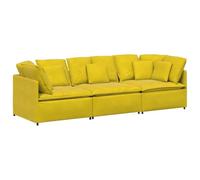 QJBSAVVA Divano Moderno Poltrona Letto Divanetto da Esterno Divanetto da Giardino - Divano Modulare con Cuscini in Velluto Giallo per Campeggio Salotto Esterno Giardino