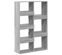 QJBSAVVA Divisorio Scaffale 7 Ripiani Grigio Sonoma 100x33x155,5 cm | Libreria aperta a 7 scomparti per dividere soggiorno e ufficio organizzando libri e oggetti.
