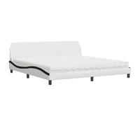 QJBSAVVA Dover - Letto imbottito, 200 x 200 cm, con materasso reversibile H2/H3 e rete a doghe, letto moderno con materasso, design ondulato, letto matrimoniale, set completo in ecopelle, per camera