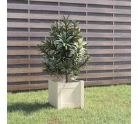 QJBSAVVA Fioriera, Vaso Grande Vaso Bonsai Vaso Alto Vasi Per Orto Adatto per Terrazzo Balcone Esterno Giardino da Giardino Bianca 31x31x31 cm Legno Massello di Pino