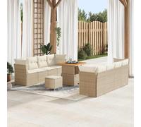 QJBSAVVA Gartenlounge 11-TLG - Divano moderno in rattan sintetico, 80 x 80 x 71 cm, resistente ai raggi UV, con spazio di archiviazione e sgabelli, per balcone, giardino, terrazza