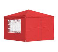 QJBSAVVA Gazebo pieghevole da giardino, 3 x 3 m, con 8 pareti laterali e 2 pannelli per porte, per eventi, feste e mercatini delle pulci, in polietilene e acciaio