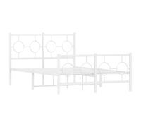 QJBSAVVA Giroletto Una Piazza E Mezza Struttura Letto Una Piazza E Mezza/Rete Letto Singolo - Giroletto con Testiera e Pediera Metallo Bianco 120x190 cm