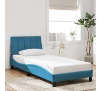 QJBSAVVA Hanko - Telaio per letto in velluto, 80 x 200 cm, con testiera, design moderno a forma d'onda, altezza 74,5 cm, struttura stabile in legno e metallo, per la gioventù e la camera degli ospiti