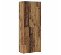 QJBSAVVA Highboard - Set di 2 armadietti in legno anticato, stile rustico, con 2 ante e ripiani, vetrina in stile rustico per soggiorno, 70 x 42,5 x 185 cm