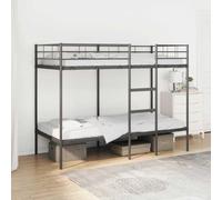 QJBSAVVA Letto a castello nero, 90 x 190 cm, in acciaio resistente, salvaspazio, con scaletta e protezione dalle cadute per bambini, camera dei ragazzi e camere degli ospiti