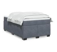 QJBSAVVA Letto a molle, 120 x 190 cm, grigio scuro, in velluto, singolo con materasso a molle insacchettate e topper, altezza 46 cm, moderna camera dei ragazzi, camera degli ospiti, camera da letto