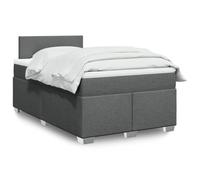 QJBSAVVA Letto a molle, 120 x 190 cm, grigio scuro, tessuto con molle insacchettate, materasso a LED, ambiente per il sonno, montaggio necessario per camera dei ragazzi, camera degli ospiti, camera da