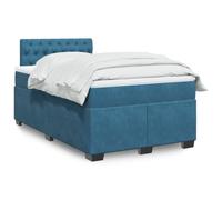 QJBSAVVA Letto a molle, 120 x 190 cm, in velluto blu scuro, con molle insacchettate, a media resistenza, testiera per camera dei ragazzi, ospiti, design moderno per camera da letto