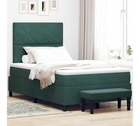 QJBSAVVA Letto a molle 120 x 190 cm, in velluto verde scuro, con materasso e rete a doghe, resistente, design moderno per camera da letto, camera dei ragazzi e camera degli ospiti