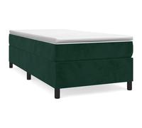 QJBSAVVA Letto a molle, 80 x 200 cm, verde scuro, con materasso e topper, letto singolo in velluto con molle insacchettate, per chi dorme sulla schiena e sulla pancia, set completo per camera da letto