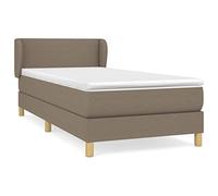 QJBSAVVA Letto a molle, 90 x 190 cm, con materasso e topper, letto imbottito con testiera con orecchie, per chi dorme singolo, comodo letto completo in tessuto, per camera da letto e stanze degli