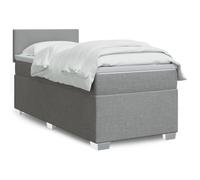QJBSAVVA Letto a molle, 90 x 190 cm, grigio chiaro, con materasso a molle insacchettate e illuminazione a LED, set completo per camera da letto, camera dei ragazzi