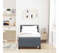 QJBSAVVA Letto a molle con materasso, grigio scuro, 80 x 200 cm, in velluto, design moderno, robusto, con rete a doghe e testiera, per camera da letto, camera dei ragazzi, città, appartamento