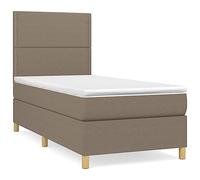 QJBSAVVA Letto a molle da 90 x 200 cm con materasso e topper, set completo in tessuto, letto imbottito con testiera, letto singolo, letto comodo per dormire singoli e camera degli ospiti