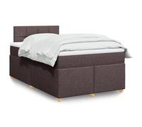 QJBSAVVA Letto a molle marrone scuro 120 x 190 cm con LED e materasso, molle insacchettate, poliestere traspirante, camera dei ragazzi e camera degli ospiti, adatto per il comfort del sonno e per un