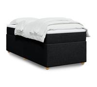 QJBSAVVA Letto a molle, nero, 90 x 200 cm, con materasso e cuscino, con molle insacchettate medie, in tessuto, stabile, per camera singola, camera dei ragazzi, corridoio