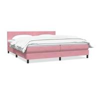 QJBSAVVA Letto a molle, rosa, 180 x 210 cm, in velluto, con molle insacchettate, testiera regolabile in altezza, rete a doghe, design moderno, per camera da letto, camera dei ragazzi
