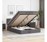 QJBSAVVA Letto a pouf con materasso, 140 x 200 cm, in similpelle, con ampio spazio e materasso a molle insacchettate, sollevamento idraulico per camera da letto e camera degli ospiti