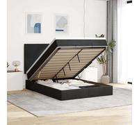 QJBSAVVA Letto a pouf nero, 140 x 200 cm, con materasso a molle insacchettate e illuminazione a LED, in velluto, con meccanismo di sollevamento idraulico, design moderno per dormire e camera degli