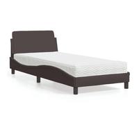 QJBSAVVA Letto con materasso Dover marrone scuro, 80 x 200 cm, con imbottitura in tessuto, H2/H3, design moderno a onde per camera da letto, camera dei ragazzi, camera degli ospiti