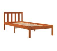QJBSAVVA Letto Matrimoniale Moderno/Giroletto Singolo Struttura Letto Matrimoniale/Letto Piazza E Mezza - Giroletto Marrone Cera 90x190 cm in Legno Massello di Pino