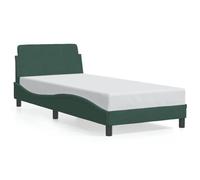 QJBSAVVA Letto Matrimoniale Moderno/Giroletto Singolo Struttura Letto Matrimoniale/Letto Piazza E Mezza - Giroletto con Testiera Verde Scuro 90x200 cm in Velluto